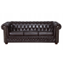 Sofa / kanapa Chesterfield York Pikowana Brązowa Trzyosobowa - 2